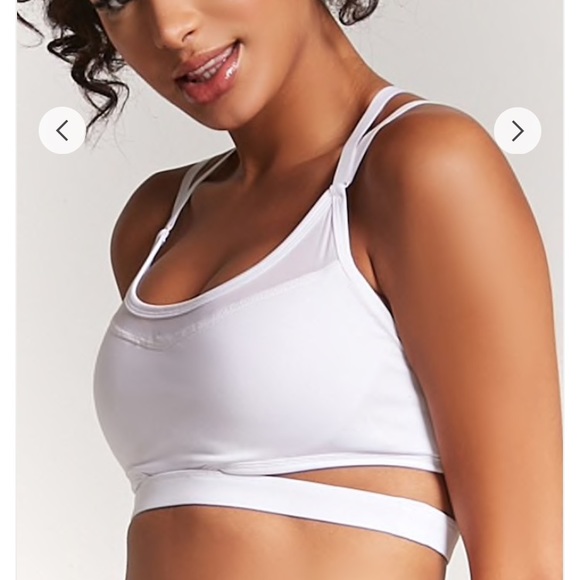 forever 21 white sports bra